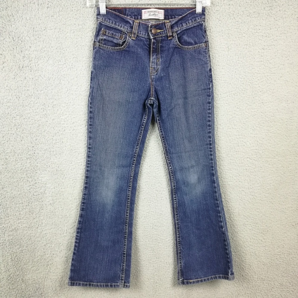 Vtg Levi Strauss Signature Girls Jeans Mid Rise Boot Cut Blue Denim 12